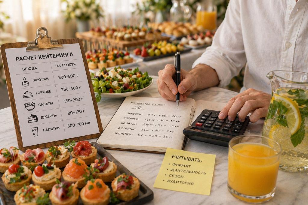 How to correctly calculate the amount of food and drinks per guest